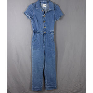 Show Me Your MuMu Jumpsuit Womens Small Blue Emery Denim Stretch Crop